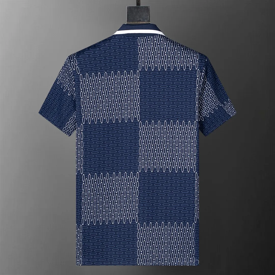30162# 2026 spring and summer official website New Arrival shirt T-shirt, knitted jacquard fabric is handsome, the fabric is comfortable, the workmanship is rigorous, and the wiring is neat. Good upper body effect·Sizes M-3XL Royal Blue